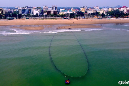 Xem kéo lưới rùng lúc bình minh trên bãi biển Cửa Lò