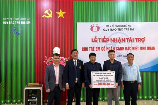 Tiếp nhận tài trợ cho trẻ em có hoàn cảnh khó khăn tỉnh Nghệ An