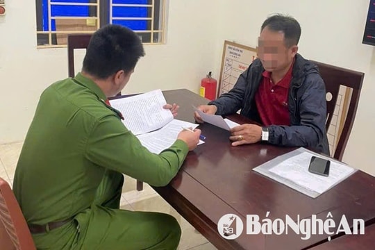 Công an xã Diễn Thọ (Diễn Châu) xử lý trường hợp đăng tin sai sự thật