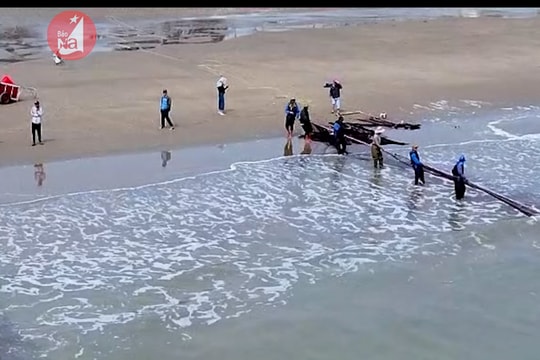 Độc đáo nghề 'đi giật lùi' kiếm cá, tôm trên biển Cửa Lò