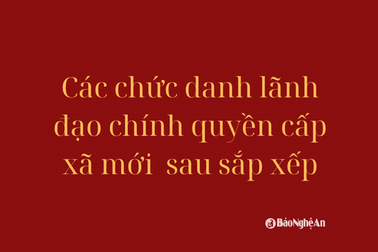 Các chức danh lãnh đạo chính quyền cấp xã mới sau sắp xếp