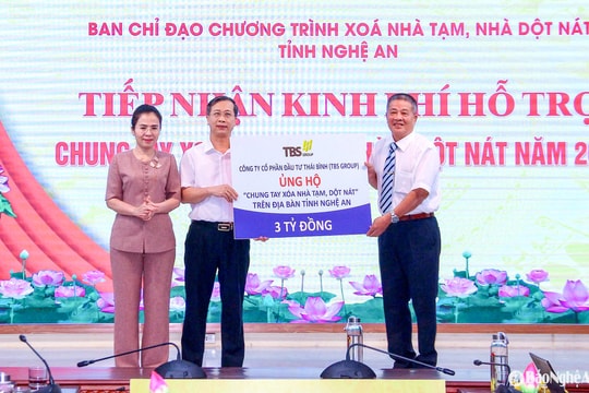 Nghệ An tiếp nhận hỗ trợ xây 100 căn nhà cho người khó khăn về nhà ở từ doanh nghiệp tỉnh Bình Dương