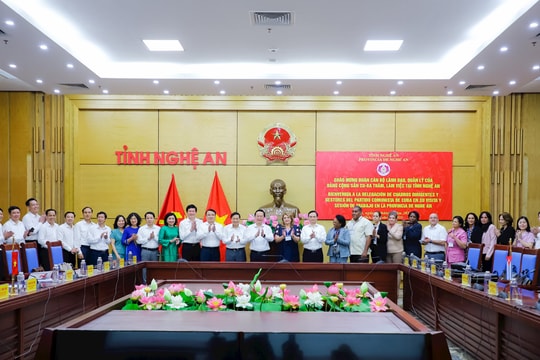 Lãnh đạo tỉnh Nghệ An tiếp, làm việc với đoàn cán bộ lãnh đạo, quản lý của Đảng Cộng sản Cuba