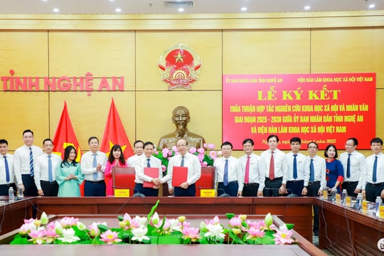 Nghệ An - Viện Hàn lâm Khoa học xã hội Việt Nam ký kết hợp tác giai đoạn 2025 - 2030