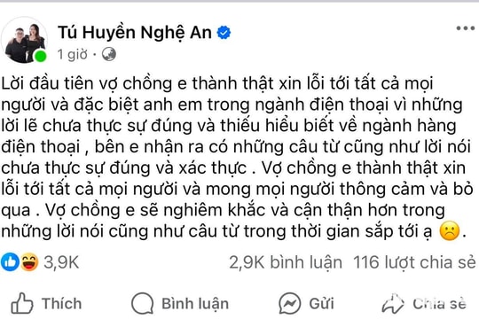 Vợ chồng TikToker người Nghệ An khóa bình luận, fanpage triệu follower 'bay màu' giữa bão chỉ trích