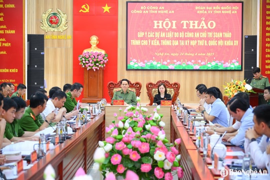 Nghệ An: Góp ý 5 dự án luật do Bộ Công an chủ trì soạn thảo