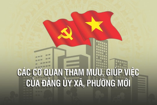 Infographic: Các cơ quan tham mưu, giúp việc của Đảng ủy, xã phường mới