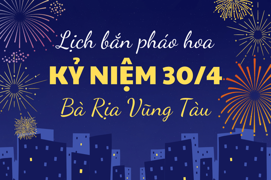 Lịch bắn pháo hoa kỷ niệm 30/4/2025 tại Bà Rịa Vũng Tàu