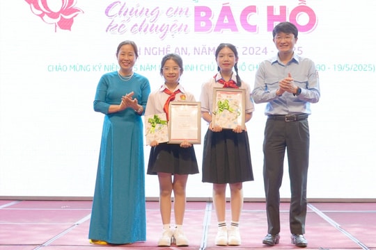 Hai thí sinh đến từ TP. Vinh và huyện Nghĩa Đàn đoạt giải Nhất Hội thi “Chúng em kể chuyện Bác Hồ” cấp tỉnh