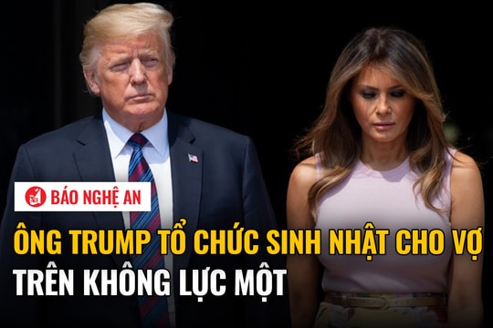 Ông Trump tổ chức sinh nhật cho vợ trên Không lực Một