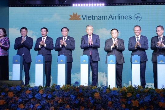 Tổng Bí thư Tô Lâm dự Lễ công bố đường bay thẳng Hà Nội - Moskva tại Liên bang Nga