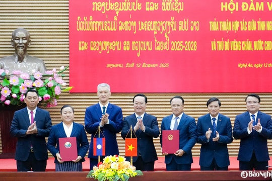 Tỉnh Nghệ An và Thủ đô Viêng Chăn (Lào) hội đàm và ký kết thỏa thuận hợp tác