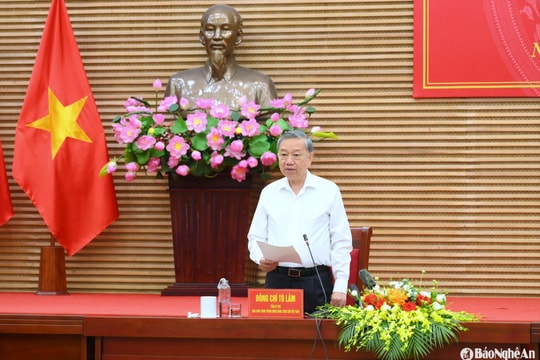 Tổng Bí thư Tô Lâm: Cần khơi dậy tinh thần tiên phong 'Nghệ An đi trước, vượt trước'