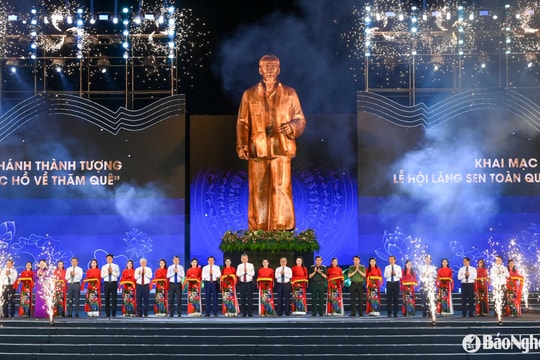 Trang trọng lễ Khánh thành Tượng 'Bác Hồ về thăm quê' tại Kim Liên, Nam Đàn, Nghệ An