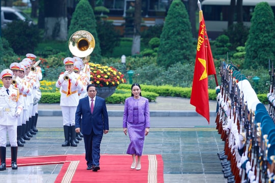 Thủ tướng Phạm Minh Chính chủ trì lễ đón chính thức Thủ tướng Thái Lan thăm Việt Nam