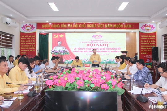 Nghệ An tổ chức lấy ý kiến góp ý sửa đổi, bổ sung Hiến pháp năm 2013