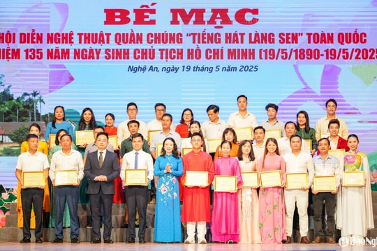 18 tiết mục đoạt giải Vàng Hội diễn Nghệ thuật quần chúng 'Tiếng hát Làng Sen' toàn quốc năm 2025