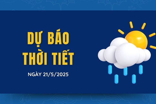 Dự báo thời tiết ngày 21/5/2025: Hà Nội nắng nóng cực điểm, đề phòng mưa dông lốc sét