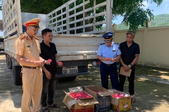 Phát hiện xe tải chở hơn 1.200 lọ kem dưỡng da không rõ nguồn gốc tại Nghệ An
