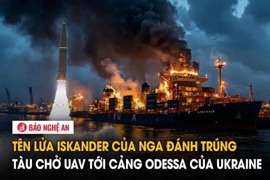 Tên lửa Iskander của Liên bang Nga đánh trúng tàu chở UAV tới cảng Odessa của Ukraine