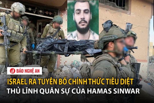 Israel ra tuyên bố chính thức tiêu diệt thủ lĩnh quân sự của Hamas Sinwar