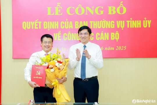Điều động, phân công, bổ nhiệm Bí thư Thị ủy Hoàng Mai giữ chức Phó Trưởng ban Tổ chức Tỉnh ủy Nghệ An