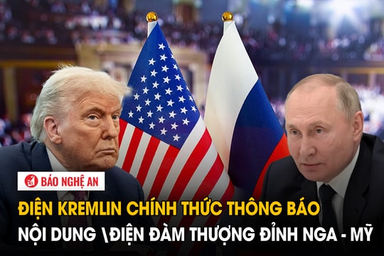 Điện Kremlin chính thức thông báo nội dung điện đàm thượng đỉnh Nga - Mỹ