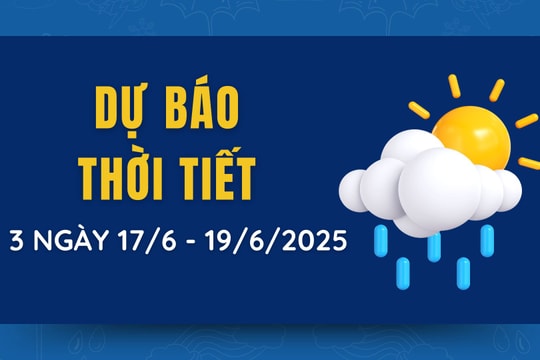 Dự báo thời tiết 3 ngày tới từ 17/6 đến 19/6/2025