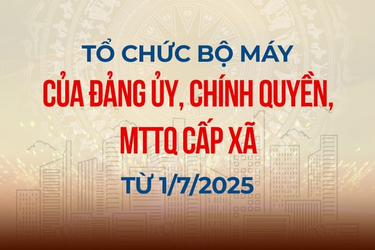 Infographic: Tổ chức bộ máy của Đảng ủy, chính quyền, MTTQ cấp xã từ ngày 1/7/2025