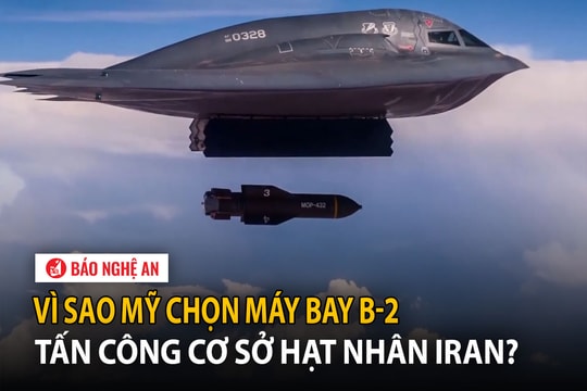 Vì sao Mỹ chọn máy bay B-2 tấn công cơ sở hạt nhân Iran?