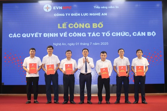Công ty Điện lực Nghệ An công bố quyết định công tác cán bộ và thành lập các Đội Quản lý Điện lực khu vực