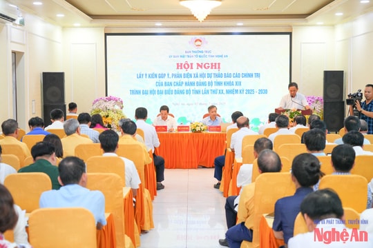 Ủy ban MTTQ Việt Nam tỉnh Nghệ An góp ý Dự thảo Báo cáo chính trị của BCH Đảng bộ tỉnh khóa XIX trình Đại hội Đảng bộ tỉnh lần thứ XX