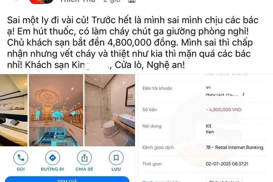 Du khách bồi thường 4,8 triệu vì hút thuốc làm thủng đệm: Yêu cầu bồi thường của khách sạn ở Cửa Lò là có cơ sở