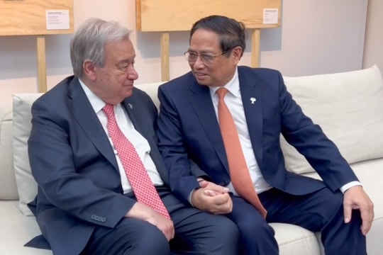 Thủ tướng Phạm Minh Chính gặp Tổng Thư ký Liên hợp quốc