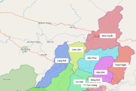 Huyện Con Cuông (cũ) Nghệ An hình thành 5 xã mới nào sau sắp xếp các đơn vị hành chính?