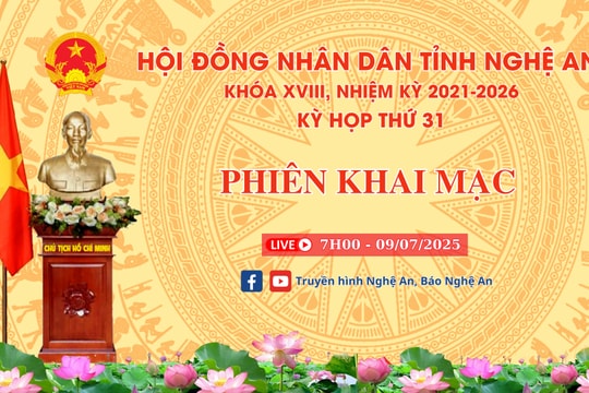 TRỰC TIẾP: Phiên khai mạc kỳ họp thứ 31 HĐND tỉnh khoá XVIII, nhiệm kỳ 2021-2026