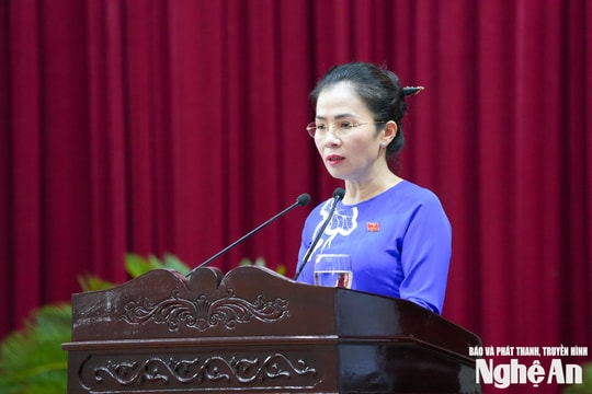 Đồng chí Võ Thị Minh Sinh nêu 4 nhóm vấn đề cử tri và nhân dân gửi kỳ họp HĐND tỉnh Nghệ An