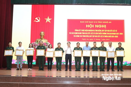 Tỉnh Nghệ An tổng kết công tác tìm kiếm, quy tập hài cốt liệt sĩ giai đoạn 2021- 2025 và mùa khô 2024 - 2025