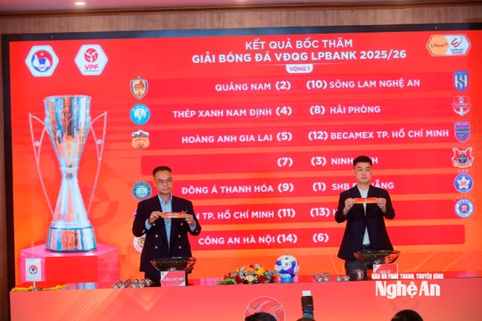 Sông Lam Nghệ An làm khách trên sân Quảng Nam ở trận mở màn V-League 2025/26