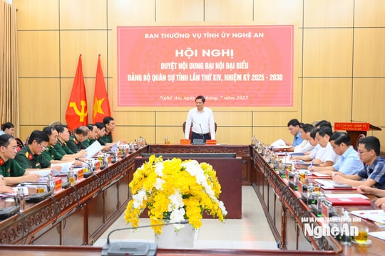 Chuẩn bị tốt nhất các phương án tổ chức Đại hội đại biểu Đảng bộ Quân sự tỉnh lần thứ XIV, nhiệm kỳ 2025 - 2030