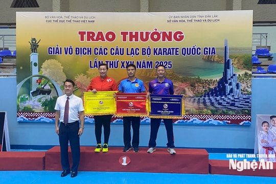 Đoàn Karate Nghệ An giành 3 HCV tại giải Vô địch các CLB karate quốc gia mở rộng lần thứ 25