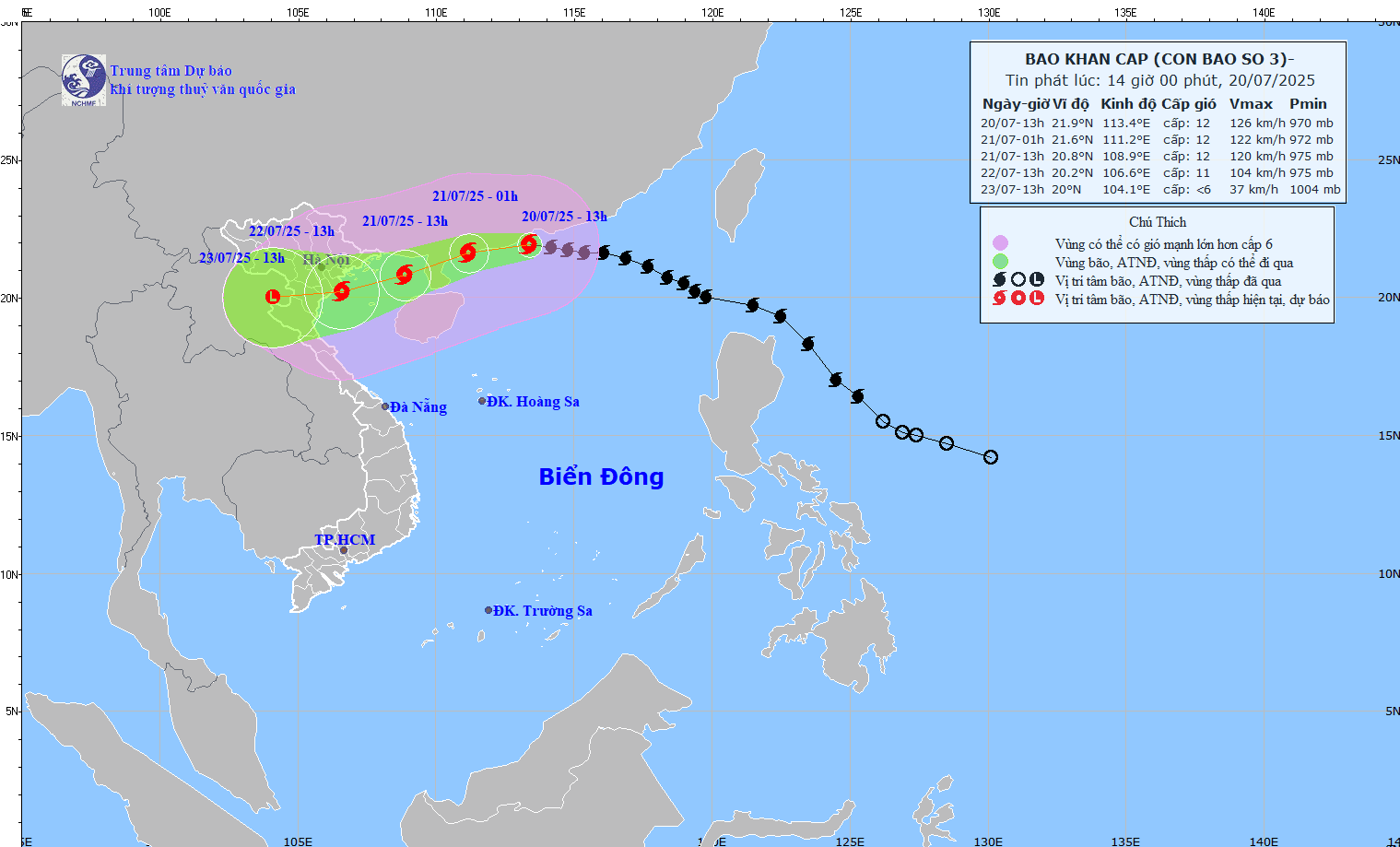 Bão Wipha giật cấp 15 trên vùng biển Bắc Biển Đông