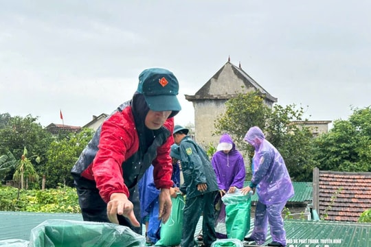 Chính quyền, người dân Nghệ An chạy đua với thời gian chằng chống nhà cửa, sẵn sàng chống ngập lụt, sạt lở