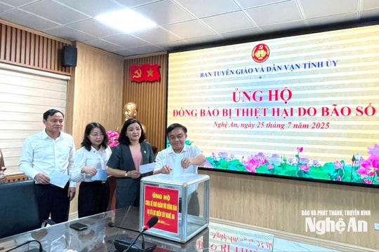 Ban Tuyên giáo và Dân vận Tỉnh ủy Nghệ An phát động ủng hộ đồng bào bị thiệt hại do bão số 3