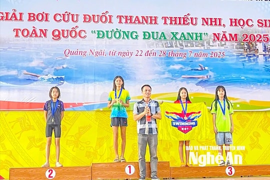 Nghệ An giành 4 huy chương tại Giải bơi cứu đuối toàn quốc 'Đường đua xanh' 2025
