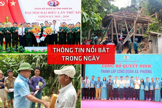Nghệ An: Thông tin nổi bật ngày 28/7