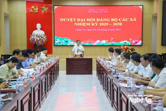 Trưởng ban Tuyên giáo và Dân vận Tỉnh ủy chủ trì duyệt Đại hội Đảng bộ các xã: Tân Kỳ, Tân An, Tân Phú