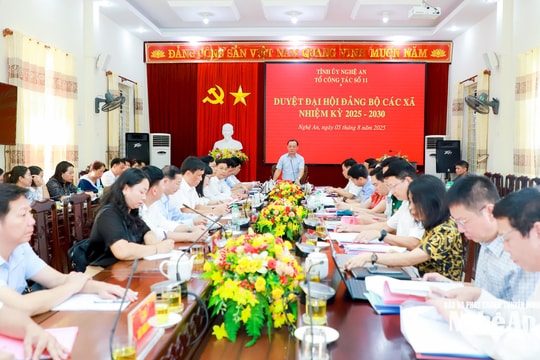 Đồng chí Phan Đức Đồng chủ trì duyệt đại hội 4 xã: Tam Quang, Tam Thái, Yên Hòa, Nga My