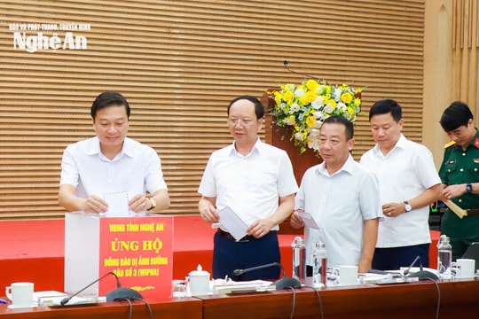 UBND tỉnh Nghệ An tổ chức ủng hộ lần thứ hai để hỗ trợ đồng bào bị thiệt hại do bão số 3