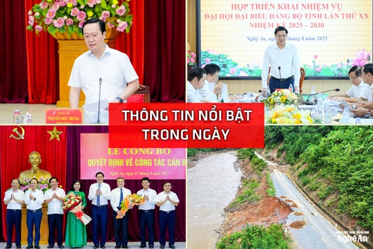 Nghệ An: Thông tin nổi bật ngày 7/8